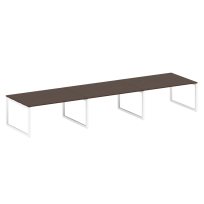 Metal System Quattro Перег. стол (3 столешницы) на О-оразном м/к 50БО.ПРГ-3.4 Акация/Антрацит металл 4800*1235*750