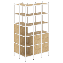 Loft Угловой внешний стеллаж наборный VR.L-54 Тиквуд тёмный/Белый металл 862×1278×2280 Loft Угловой внешний стеллаж наборный VR.L-54 Тиквуд тёмный/Белый металл 862×1278×2280