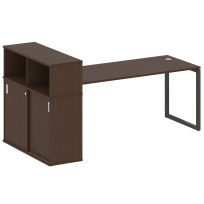 Metal System Quattro Стол офисный с шкафом-купе на О-образном м/к 40БО.РС-СШК-3.5 Т Вяз/Мокко металл 2210×1120×1098 Metal System Quattro Стол офисный с шкафом-купе на О-образном м/к 40БО.РС-СШК-3.5 Т Вяз/Мокко металл 2210×1120×1098