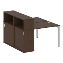 Metal System Quattro Р. ст. с шкафом-купе на П-образном м/к 50БП.РС-СШК-2.1 Т Акация/Антрацит металл 1410*1475*1098