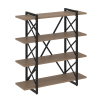 Loft Стеллаж на регулируемых опорах-4 полки VR.L-MST.O-4.8V Тиквуд тёмный/Чёрный металл 1200×400×1280 Loft Стеллаж на регулируемых опорах-4 полки VR.L-MST.O-4.8V Тиквуд тёмный/Чёрный металл 1200×400×1280