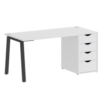 Home Office Стол офисный VR.SP-3-158.4.A Тиквуд Светлый/Металл Белый 1580×720×750 Home Office Стол офисный VR.SP-3-158.4.A Тиквуд Светлый/Металл Белый 1580×720×750