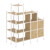 Loft Угловой внешний стеллаж наборный VR.L-58 Тиквуд тёмный/Белый металл 862×1694×1869 Loft Угловой внешний стеллаж наборный VR.L-58 Тиквуд тёмный/Белый металл 862×1694×1869