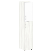 Шкаф узкий LT.SU-1.7 R (R) white Yalta / Дуб Мали – Стекло White 400×450×1987