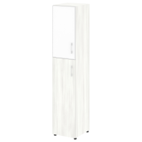 Шкаф узкий LT.SU-1.7 R (L) white Yalta / Дуб Мали – Стекло White 400×450×1987