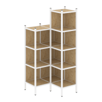 Loft Угловой внутренний стеллаж наборный VR.L-38 Тиквуд тёмный/Белый металл 862×862×1869 Loft Угловой внутренний стеллаж наборный VR.L-38 Тиквуд тёмный/Белый металл 862×862×1869