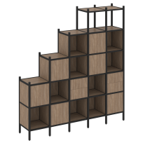 Loft Прямой стеллаж наборный VR.L-25 Тиквуд тёмный/Белый металл 2110×446×2280 Loft Прямой стеллаж наборный VR.L-25 Тиквуд тёмный/Белый металл 2110×446×2280