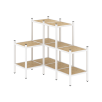 Loft Угловой внутренний стеллаж наборный VR.L-37 Тиквуд тёмный/Белый металл 862×1278×1047 Loft Угловой внутренний стеллаж наборный VR.L-37 Тиквуд тёмный/Белый металл 862×1278×1047
