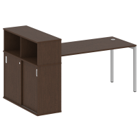 Metal System Quattro Стол офисный с шкафом-купе на П-образном м/к 40БП.РС-СШК-3.4 Т Вяз/Мокко металл 2010×1120×1098