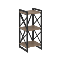 Loft Стеллаж на регулируемых опорах-3 полки VR.L-MST.O-3.4 Тиквуд тёмный/Чёрный металл 400×400×910 Loft Стеллаж на регулируемых опорах-3 полки VR.L-MST.O-3.4 Тиквуд тёмный/Чёрный металл 400×400×910