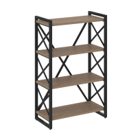 Loft Стеллаж на регулируемых опорах-4 полки VR.L-MST.O-4.8 Тиквуд тёмный/Чёрный металл 800×400×1280 Loft Стеллаж на регулируемых опорах-4 полки VR.L-MST.O-4.8 Тиквуд тёмный/Чёрный металл 800×400×1280