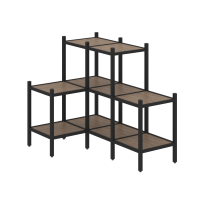 Loft Угловой внутренний стеллаж наборный VR.L-37 Тиквуд тёмный/Белый металл 862×1278×1047 Loft Угловой внутренний стеллаж наборный VR.L-37 Тиквуд тёмный/Белый металл 862×1278×1047