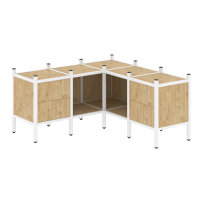 Loft Угловой внутренний стеллаж наборный VR.L-27 Тиквуд тёмный/Белый металл 1278×1278×636 Loft Угловой внутренний стеллаж наборный VR.L-27 Тиквуд тёмный/Белый металл 1278×1278×636