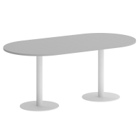 Home Office Стол овальный VR.SP-5-180.1 Тиквуд тёмный/Белый металл 1800*900*753 Home Office Стол овальный VR.SP-5-180.1 Тиквуд тёмный/Белый металл 1800*900*753
