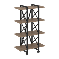 Loft Стеллаж на колесных опорах-4 полки VR.L-MST.K-4.4V Тиквуд тёмный/Чёрный металл 800×400×1334 Loft Стеллаж на колесных опорах-4 полки VR.L-MST.K-4.4V Тиквуд тёмный/Чёрный металл 800×400×1334