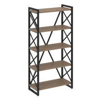 Loft Стеллаж на регулируемых опорах-5 полок VR.L-MST.O-5.8 Тиквуд тёмный/Чёрный металл 800×400×1650 Loft Стеллаж на регулируемых опорах-5 полок VR.L-MST.O-5.8 Тиквуд тёмный/Чёрный металл 800×400×1650