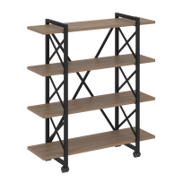 Loft Стеллаж на колесных опорах-4 полки VR.L-MST.K-4.8V Тиквуд тёмный/Чёрный металл 1200×400×1334 Loft Стеллаж на колесных опорах-4 полки VR.L-MST.K-4.8V Тиквуд тёмный/Чёрный металл 1200×400×1334