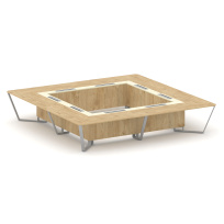 Стол для переговоров квадратный Steel Meet KM-PR.B.SP-20K2 / Тиквуд Светлый – Графит Глянец – Металл Серый / 4000×4000×750 Стол для переговоров квадратный Steel Meet KM-PR.B.SP-20K2 / Тиквуд Светлый – Графит Глянец – Металл Серый / 4000×4000×750