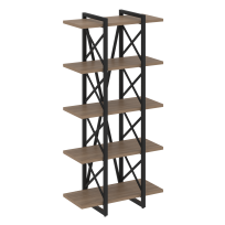 Loft Стеллаж на регулируемых опорах-5 полок VR.L-MST.O-5.4V Тиквуд тёмный/Чёрный металл 800×400×1650 Loft Стеллаж на регулируемых опорах-5 полок VR.L-MST.O-5.4V Тиквуд тёмный/Чёрный металл 800×400×1650