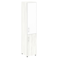 Шкаф узкий LT.SU-1.2 R (R) white Yalta / Дуб Мали – Стекло White 400×450×1987
