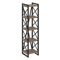 Loft Стеллаж на регулируемых опорах-5 полок VR.L-MST.O-5.4 Тиквуд тёмный/Чёрный металл 400×400×1650 Loft Стеллаж на регулируемых опорах-5 полок VR.L-MST.O-5.4 Тиквуд тёмный/Чёрный металл 400×400×1650