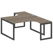 Metal System Quattro Р. ст. криволинейная на О-образном м/к 50БО.РАС-СА-2.4 Акация/Антрацит металл 1600*2435*750