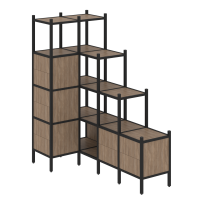 Loft Угловой внутренний стеллаж наборный VR.L-42 Тиквуд тёмный/Белый металл 862×1694×1869 Loft Угловой внутренний стеллаж наборный VR.L-42 Тиквуд тёмный/Белый металл 862×1694×1869