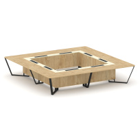 Стол для переговоров квадратный Steel Meet KM-PR.B.SP-20K2 / Тиквуд Светлый – Графит Глянец – Металл Черный / 4000×4000×750 Стол для переговоров квадратный Steel Meet KM-PR.B.SP-20K2 / Тиквуд Светлый – Графит Глянец – Металл Черный / 4000×4000×750