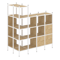 Loft Угловой внешний стеллаж наборный VR.L-57 Тиквуд тёмный/Белый металл 862×1694×1869 Loft Угловой внешний стеллаж наборный VR.L-57 Тиквуд тёмный/Белый металл 862×1694×1869