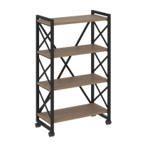 Loft Стеллаж на колесных опорах-4 полки VR.L-MST.K-4.8 Тиквуд тёмный/Чёрный металл 800×400×1334 Loft Стеллаж на колесных опорах-4 полки VR.L-MST.K-4.8 Тиквуд тёмный/Чёрный металл 800×400×1334