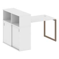 Metal System Quattro Стол офисный с шкафом-купе на О-образном м/к 40БО.РС-СШК-3.2 Т Вяз/Мокко металл 1610×1120×1098 Metal System Quattro Стол офисный с шкафом-купе на О-образном м/к 40БО.РС-СШК-3.2 Т Вяз/Мокко металл 1610×1120×1098
