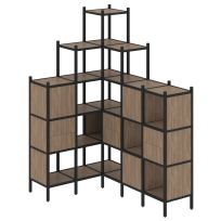 Loft Угловой внутренний стеллаж наборный VR.L-43 Тиквуд тёмный/Белый металл 1278×1694×2280 Loft Угловой внутренний стеллаж наборный VR.L-43 Тиквуд тёмный/Белый металл 1278×1694×2280