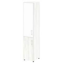 Шкаф узкий LT.SU-1.2 R (L) white Yalta / Дуб Мали – Стекло White 400×450×1987