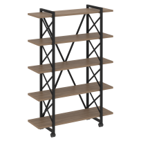 Loft Стеллаж на колесных опорах-5 полок VR.L-MST.K-5.8V Тиквуд тёмный/Чёрный металл 1200×400×1704 Loft Стеллаж на колесных опорах-5 полок VR.L-MST.K-5.8V Тиквуд тёмный/Чёрный металл 1200×400×1704