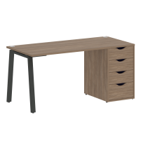 Home Office Стол офисный VR.SP-3-158.4.A Тиквуд Светлый/Металл Белый 1580×720×750 Home Office Стол офисный VR.SP-3-158.4.A Тиквуд Светлый/Металл Белый 1580×720×750