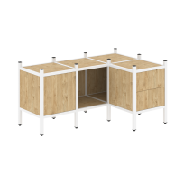 Loft Угловой внутренний стеллаж наборный VR.L-26 Тиквуд тёмный/Белый металл 1278×862×636 Loft Угловой внутренний стеллаж наборный VR.L-26 Тиквуд тёмный/Белый металл 1278×862×636