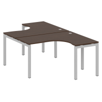 Metal System Quattro Р. ст. криволинейная на П-образном м/к 50БП.РАС-СА-2.3 Акация/Антрацит металл 1400*2435*750