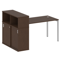 Metal System Quattro Стол офисный с шкафом-купе на П-образном м/к 40БП.РС-СШК-3.3 Т Вяз/Мокко металл 1810×1120×1098