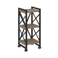 Loft Стеллаж на колесных опорах-3 полки VR.L-MST.K-3.4 Тиквуд тёмный/Чёрный металл 400×400×968 Loft Стеллаж на колесных опорах-3 полки VR.L-MST.K-3.4 Тиквуд тёмный/Чёрный металл 400×400×968