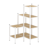 Loft Угловой внутренний стеллаж наборный VR.L-36 Тиквуд тёмный/Белый металл 862×862×1458 Loft Угловой внутренний стеллаж наборный VR.L-36 Тиквуд тёмный/Белый металл 862×862×1458